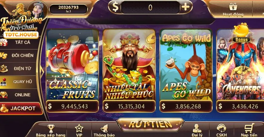 Tính năng Jackpot và vòng quay miễn phí